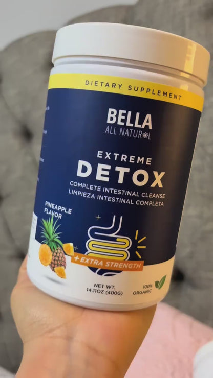 Bella All Natural Extreme Detox – Limpieza Intestinal Completa Extra Strength Sabor Piña | 100% orgánico